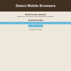 Detect Mobile Browsers - Open source mobile phone detection