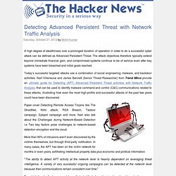 Detecting advanced persistent threat with network traffic analysis