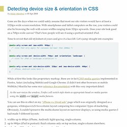Detecting device size & orientation in CSS