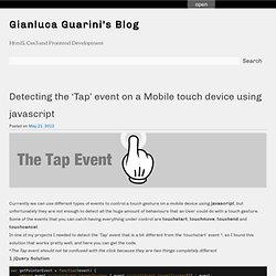 Detecting the ‘Tap’ event on a Mobile touch device using javascript