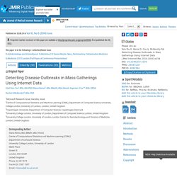 JMIR - Detecting Disease Outbreaks in Mass Gatherings Using Internet Data