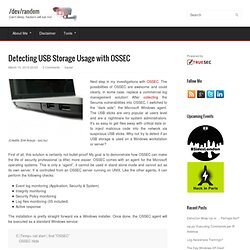 Detecting USB Storage Usage with OSSEC