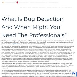 What Is Bug Detection And When Might You Need The Professionals?