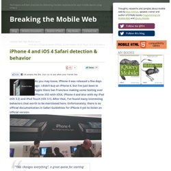 iPhone 4 and iOS 4 Safari detection & behavior with CSS media queries, viewport and JavaScript timers
