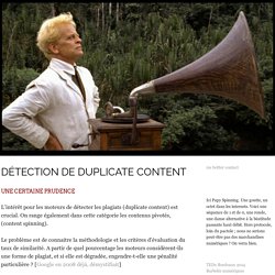 Détection de duplicate content - Thomas Gibertie