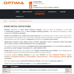 Best Food Metal Detectors in Australia at OPTIMAWeightech
