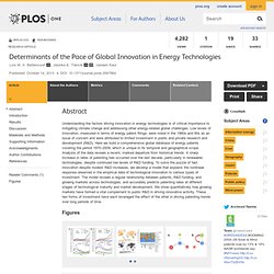 Determinants of the Pace of Global Innovation in Energy Technologies
