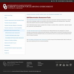 Self-Determination Assessment Tools - The University of Oklahoma