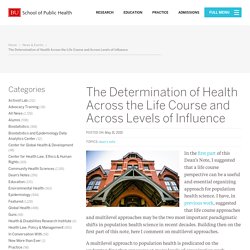 The Determination of Health Across the Life Course and Across Levels of Influence » SPH