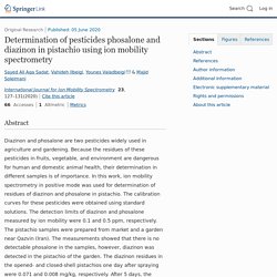 INTERNATIONAL JORNAL FOR ION MOBILITY SPECTROMETRY 05/06/20 Determination of pesticides phosalone and diazinon in pistachio using ion mobility spectrometry