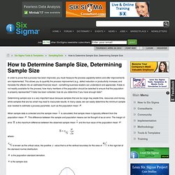 How To Determine Sample Size, Determining Sample Size