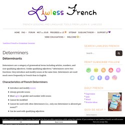 French Determiners - Lawless French Grammar Lesson