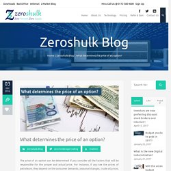 What determines price of an option? ZeroShulk Online Trading & Brokers
