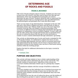 DETERMINING AGE OF ROCKS AND FOSSILS