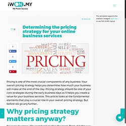 Determining the pricing strategy for your online business services - iWon Digital Marketing