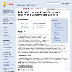 Judicial Errors and Crime Deterrence: Theory and Experimental Evidence