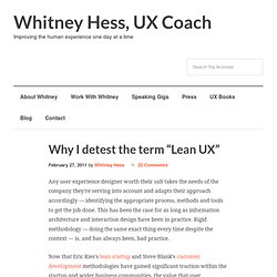 Why I detest the term “Lean UX”