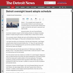 Detroit oversight board adopts schedule