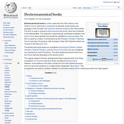 Deuterocanonical books