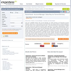 Job als Account Manager / Sales Rep Ion Torrent Germany » Experteer
