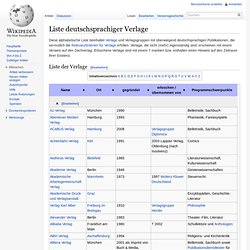 Liste deutschsprachiger Verlage