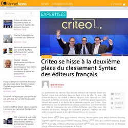 Criteo se hisse à la deuxième place du classement Syntec des éditeurs français