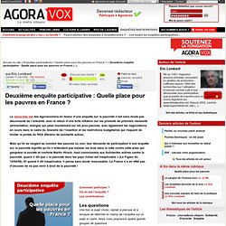 2008/05/17 - Deuxième enquête participative : Quelle place pour les pauvres en France
