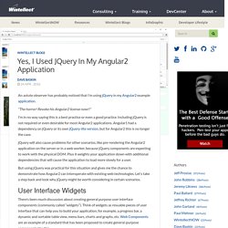 Yes, I Used jQuery in My Angular2 Application - Wintellect DevCenterWintellect DevCenter