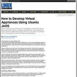 How to Develop Virtual Appliances Using Ubuntu JeOS