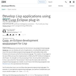 Develop Lisp applications using the Cusp Eclipse plug-in
