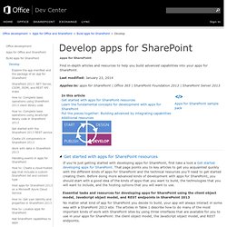 Develop apps for SharePoint