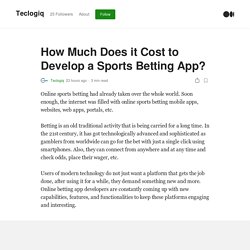 How Much Does it Cost to Develop a Sports Betting App?