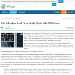 5 Tips to Develop a Search Engine Friendly Website By Best SEO Company