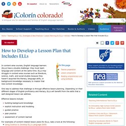 How to Develop a Lesson Plan that Includes ELLs