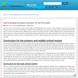 How to develop the perfect curriculum for the K12 market