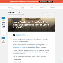 How to Develop and Perfect Your Social Media Sharing Schedule (It Could Double Your Traffic!)