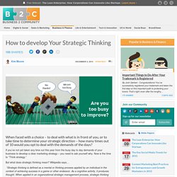 How to develop Your Strategic Thinking