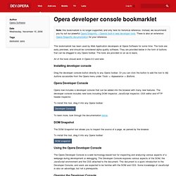 developer console bookmarklet