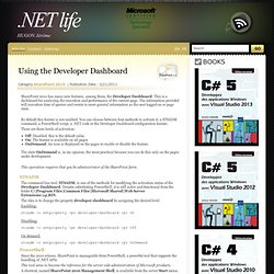 Using the Developer Dashboard - SharePoint 2010 - Articles