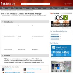 How To Dot Net Easy to Learn Via Hire a Dot Net Developer