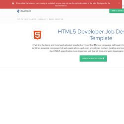 HTML5 Developer Job Description Template