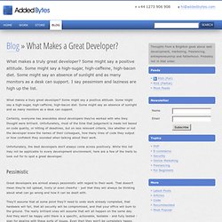 What Makes a Great Developer?