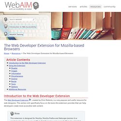 The Web Developer Extension for Mozilla-based Browsers