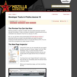 Developer Tools in Firefox Aurora 10