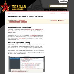 New Developer Tools in Firefox 11 Aurora
