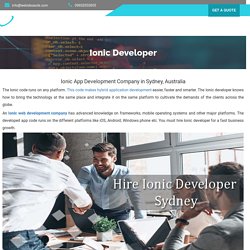 Ionic Developer - Hire Hybrid App Programmer in Sydney