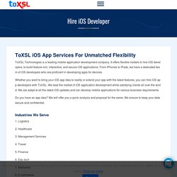 Hire iOS Developers And Programmers - ToXSL Technologies