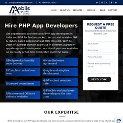 PHP Mobile App Development India & USA