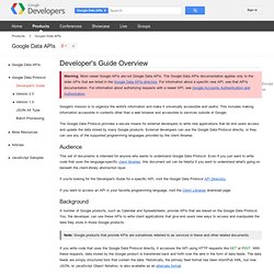 Data APIs Overview - Google Data APIs - Google Code