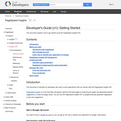 Developer's Guide (v1): Getting Started - Page Speed Online API - Google Code